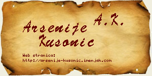 Arsenije Kusonić vizit kartica
